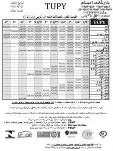 لیست قیمت اتصالات گالوانیزه توپی برزیلی