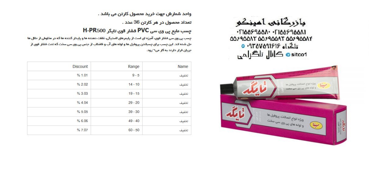 لیست قیمت چسب تایگر