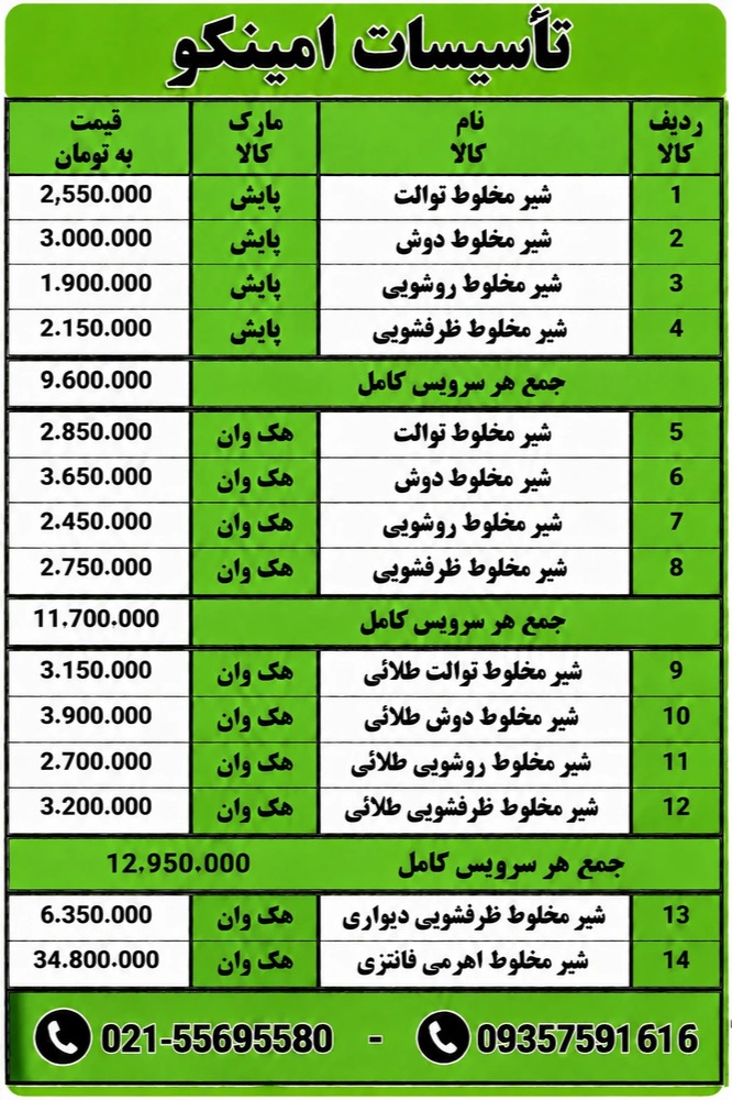 شیرآلات بهداشتی پایش و هکوان